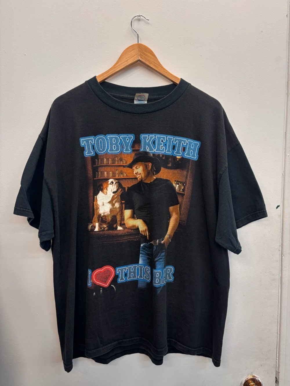 Vintage Toby Keith I Love This Bar Country Graphic T-shirt Mens XL Black Band T